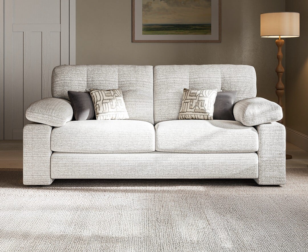 Helston Silver Fabric 2 Seater Sofa