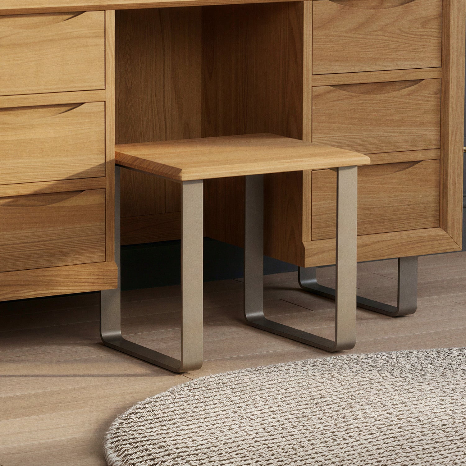 Parker Solid Oak Dressing Table Stool