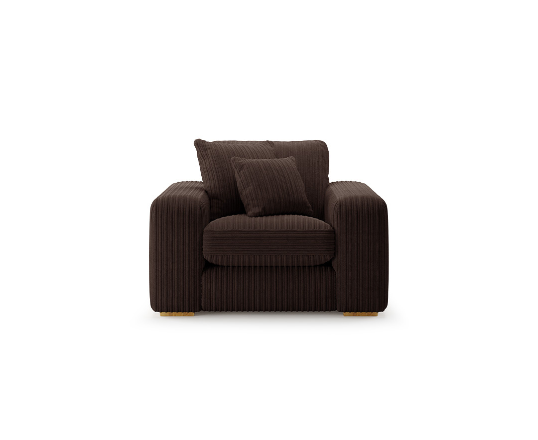Milan Chocolate Fabric Armchair