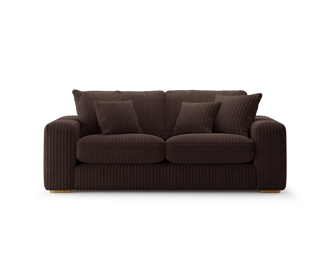 Milan Chocolate Fabric 2 Seater Sofa