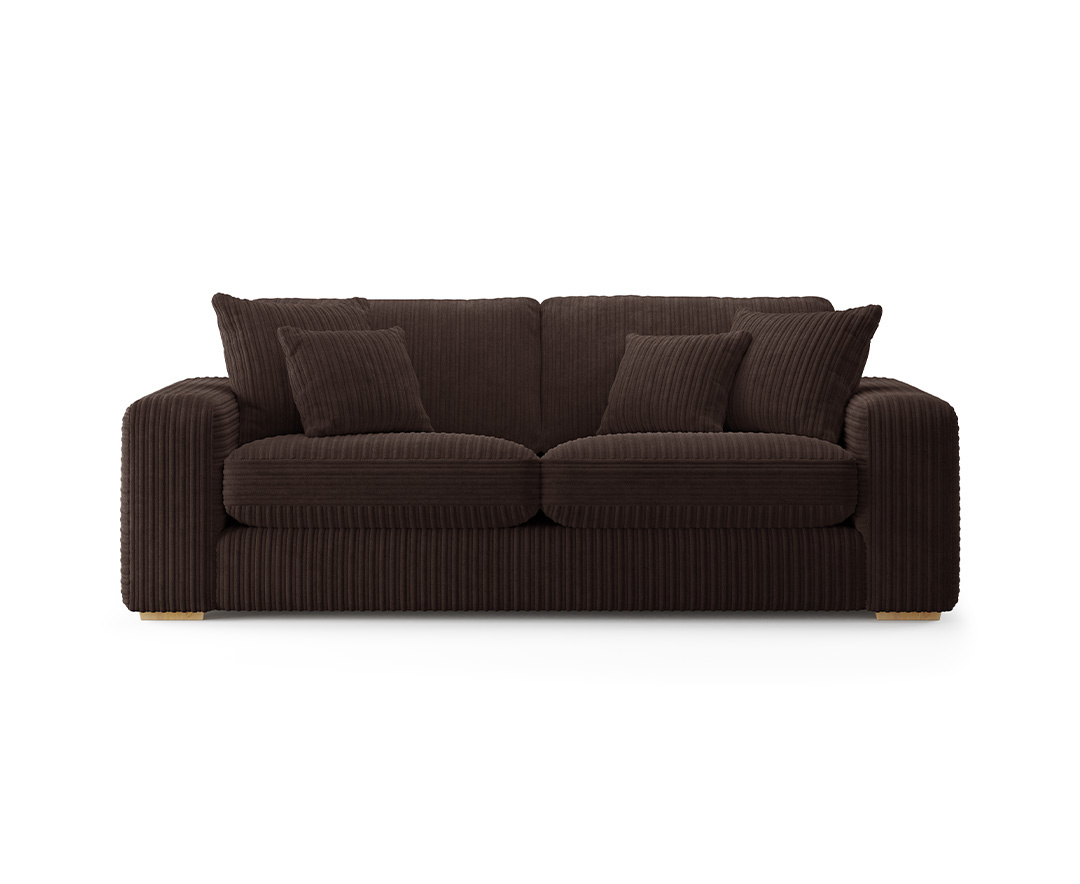 Milan Chocolate Fabric 3 Seater Sofa
