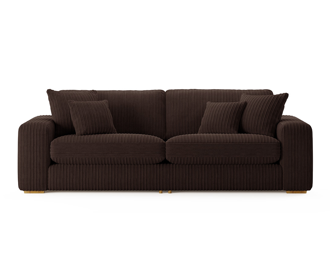 Milan Chocolate Fabric 4 Seater Sofa