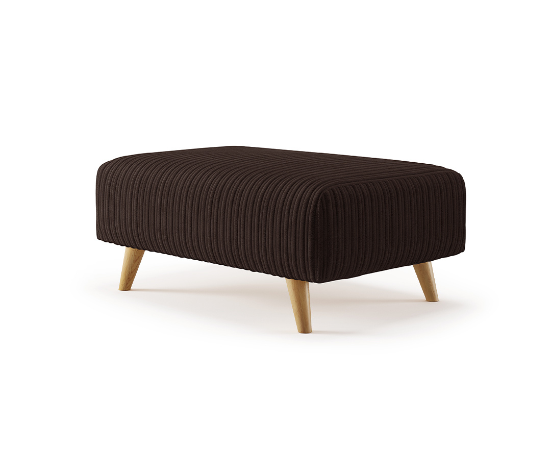 Milan Chocolate Fabric Footstool