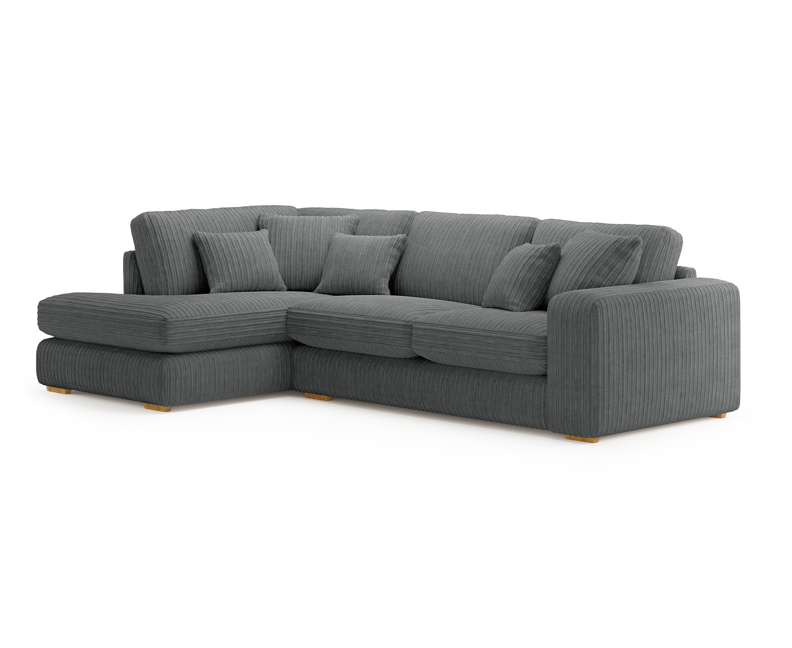 Milan Grey Fabric Left Hand Facing Chaise Sofa