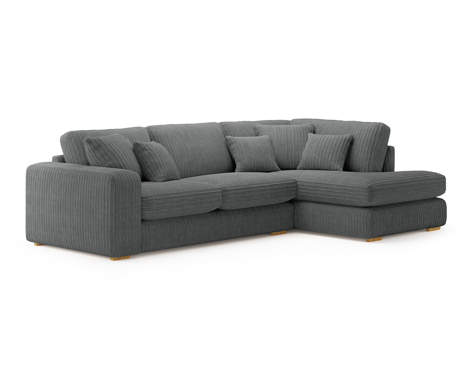 Milan Grey Fabric Right Hand Facing Chaise Sofa