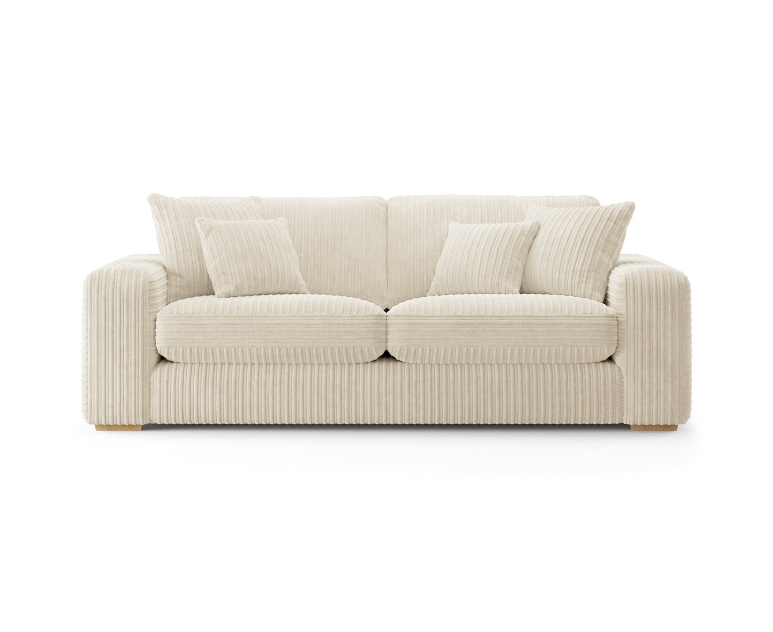 Milan Ivory Fabric 3 Seater Sofa
