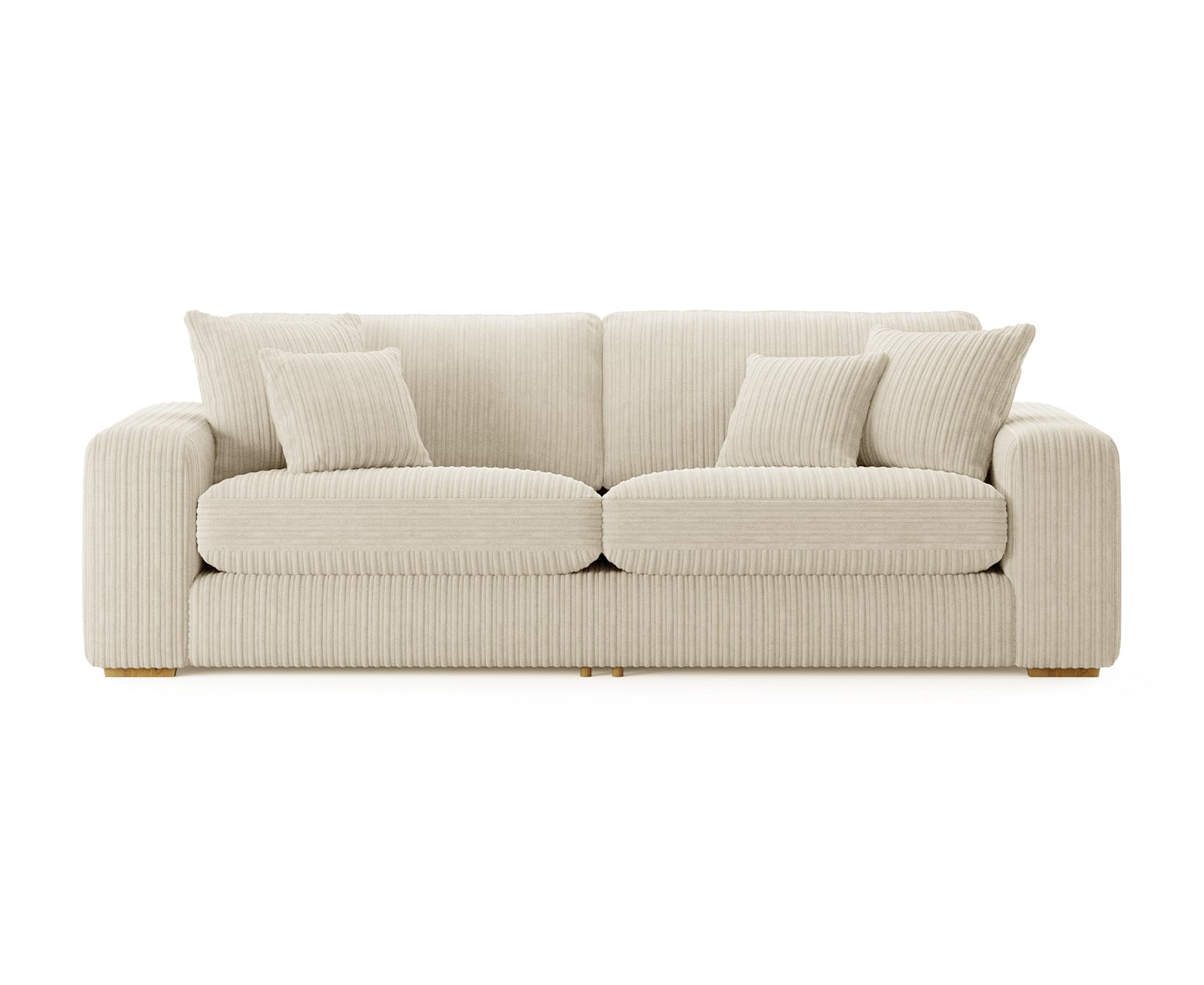Milan Ivory Fabric 4 Seater Sofa