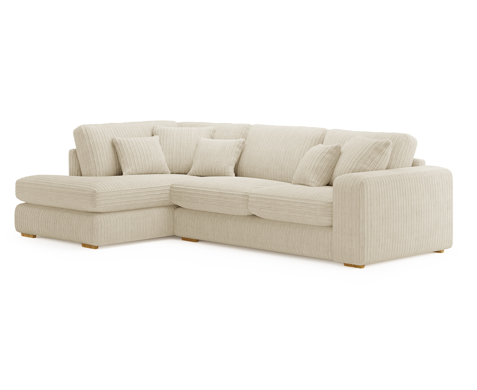 Milan Ivory Fabric Left Hand Facing Chaise Sofa