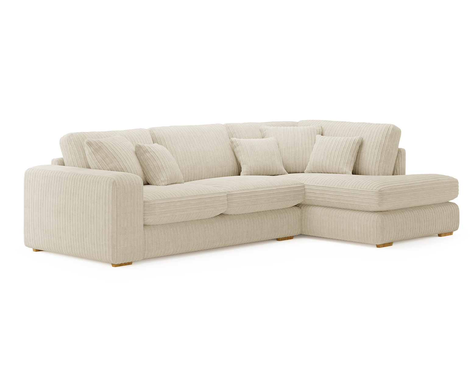 Milan Ivory Fabric Right Hand Facing Chaise Sofa