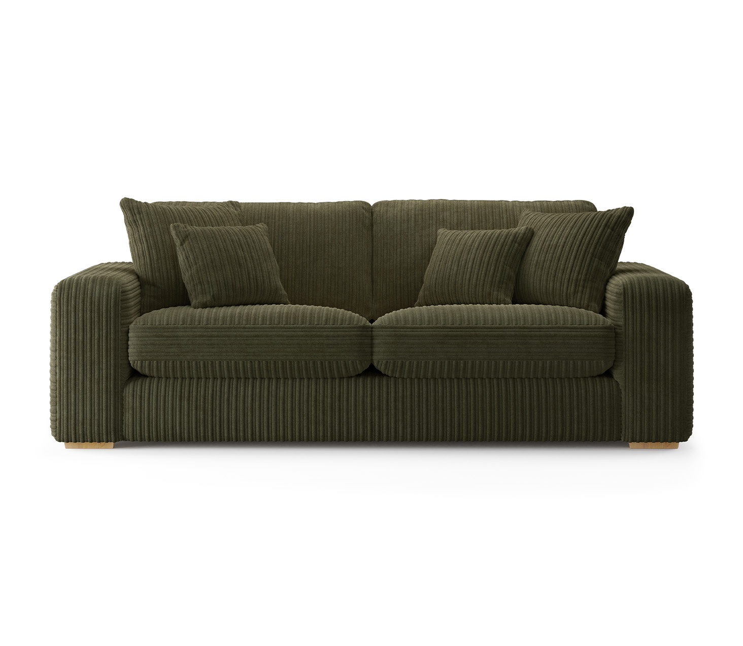 Milan Moss Green Fabric 3 Seater Sofa