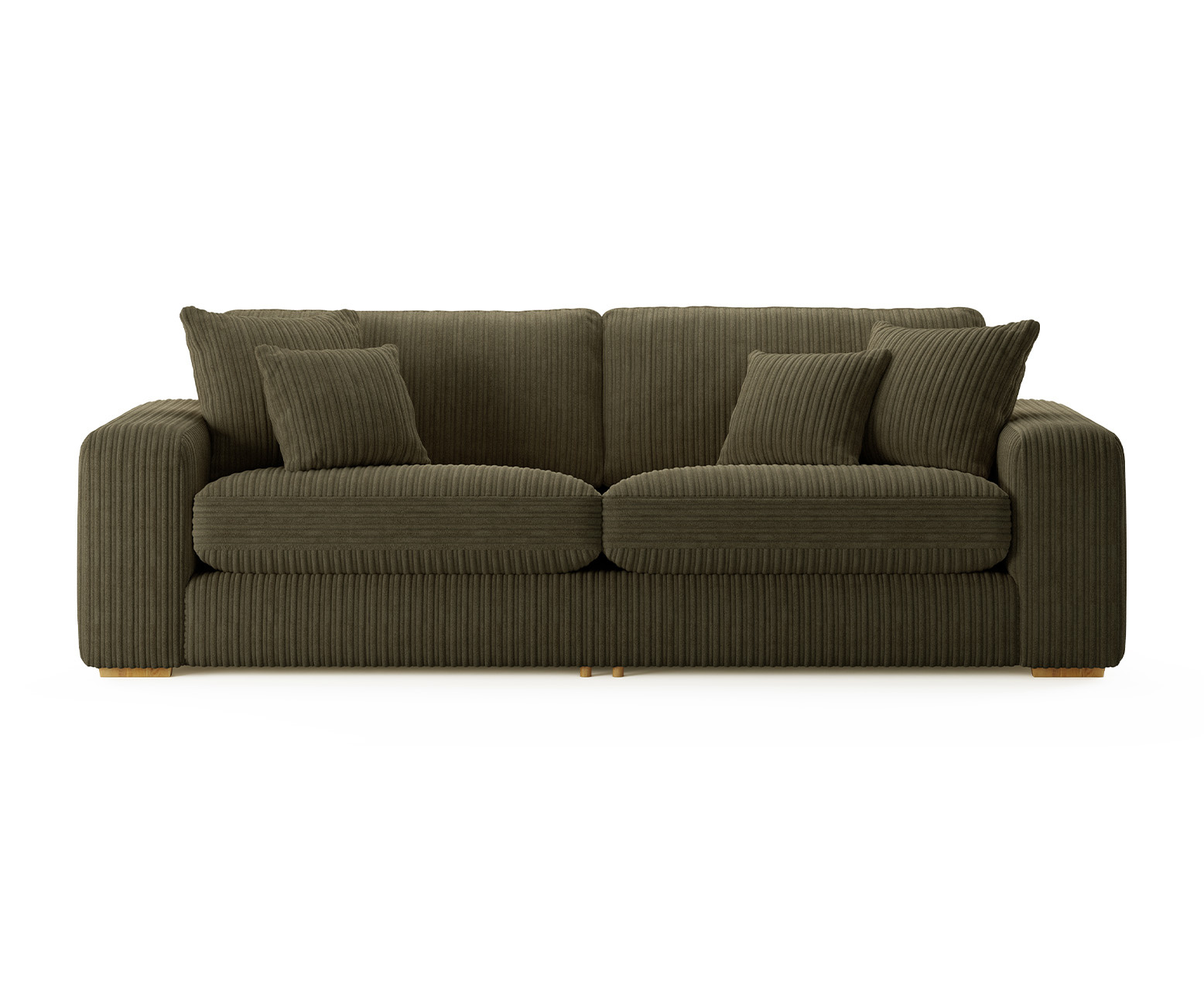 Milan Moss Green Fabric 4 Seater Sofa