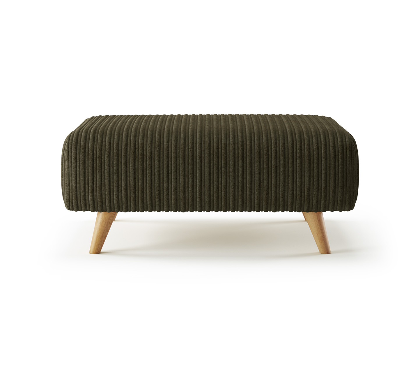 Milan Moss Green Fabric Footstool