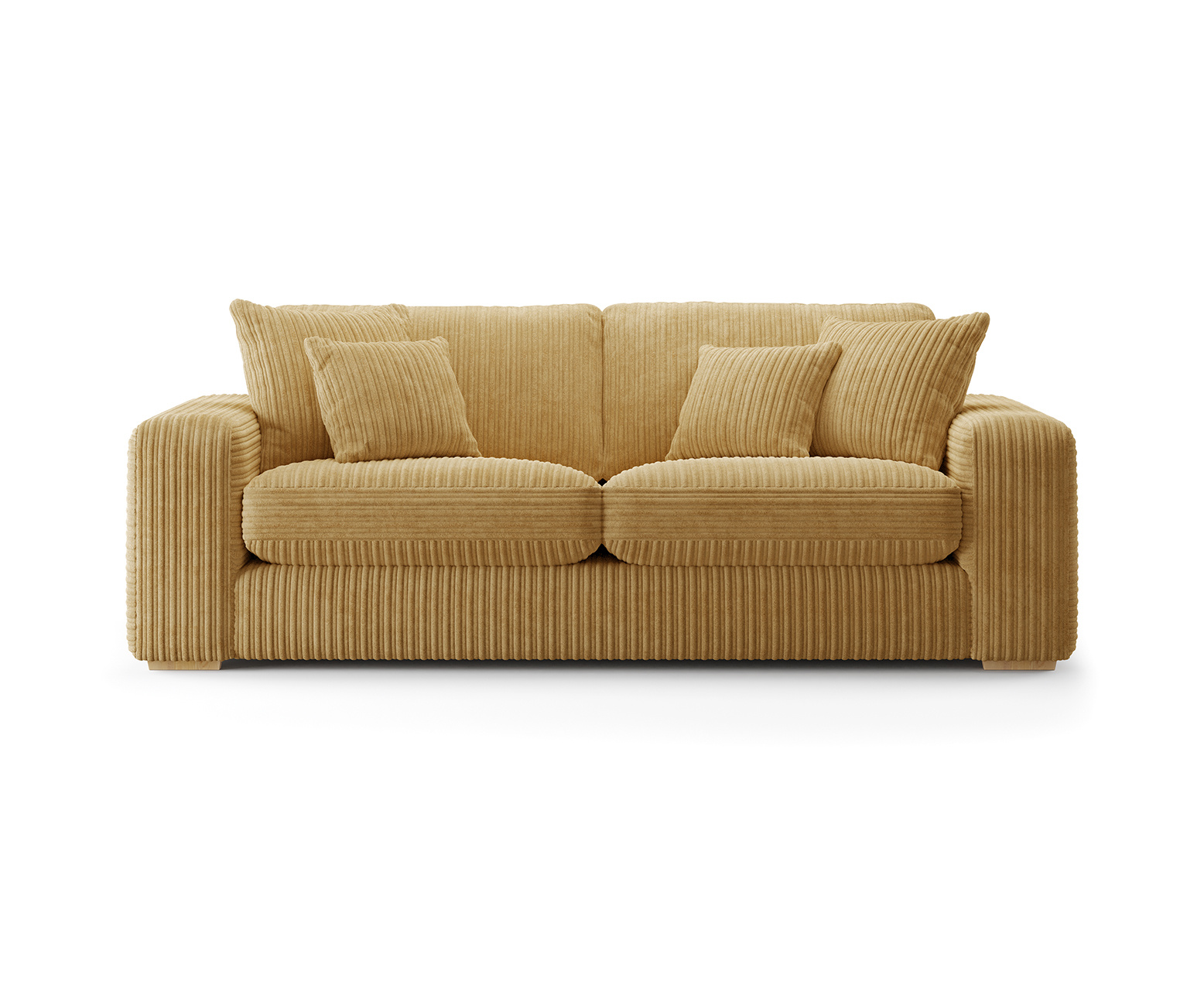 Milan Mustard Fabric 3 Seater Sofa