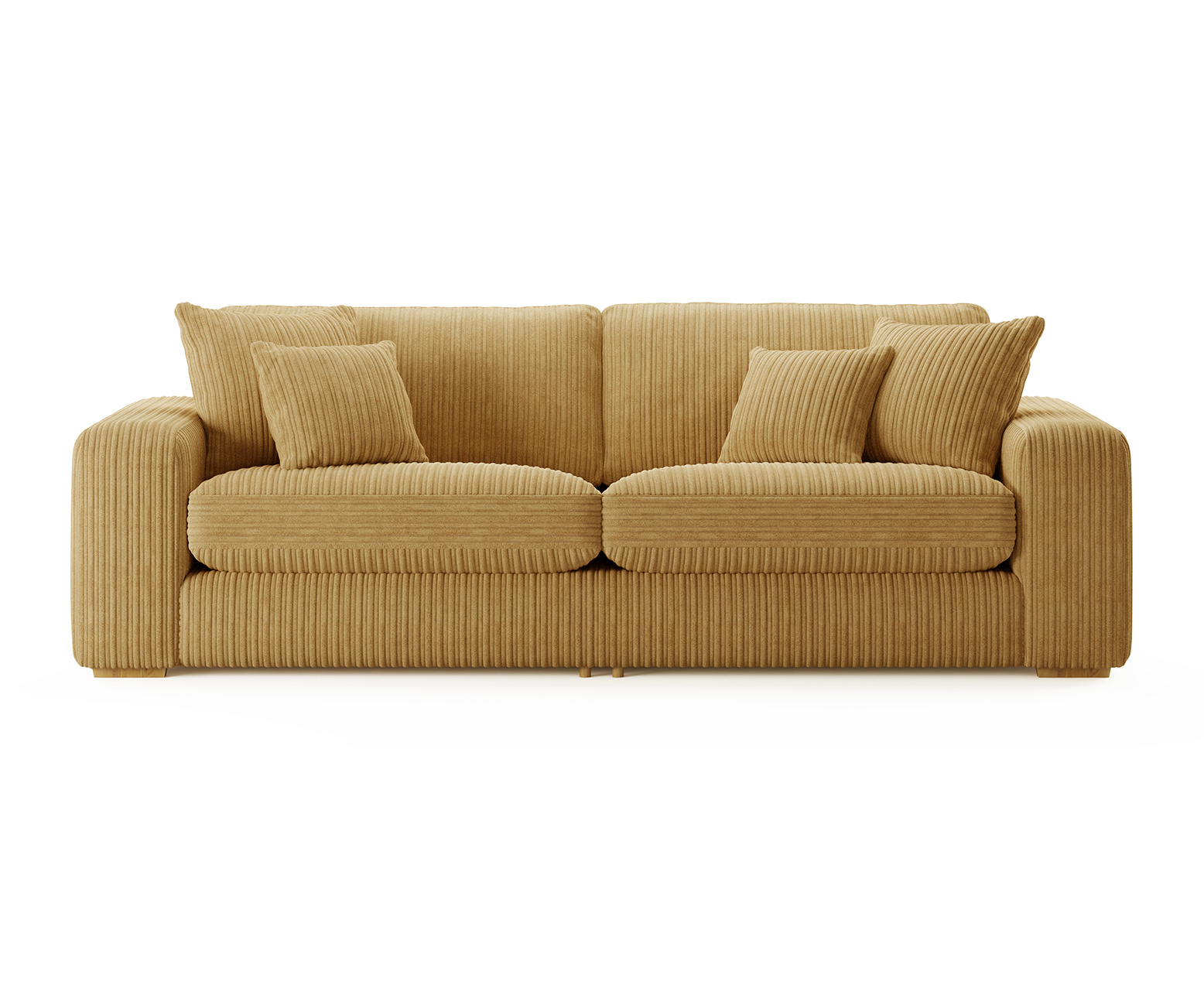 Milan Mustard Fabric 4 Seater Sofa
