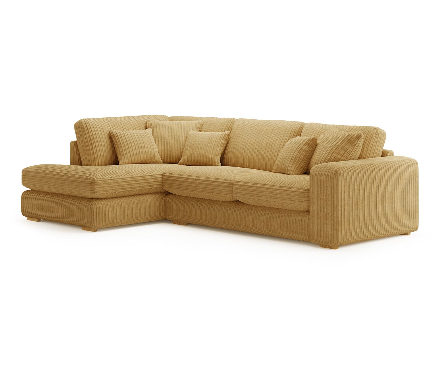 Milan Mustard Fabric Left Hand Facing Chaise Sofa