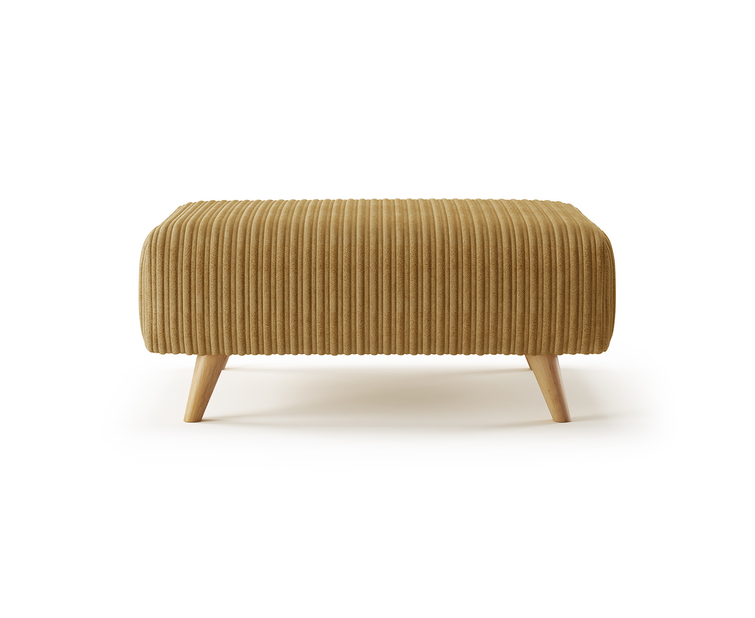 Milan Mustard Fabric Footstool