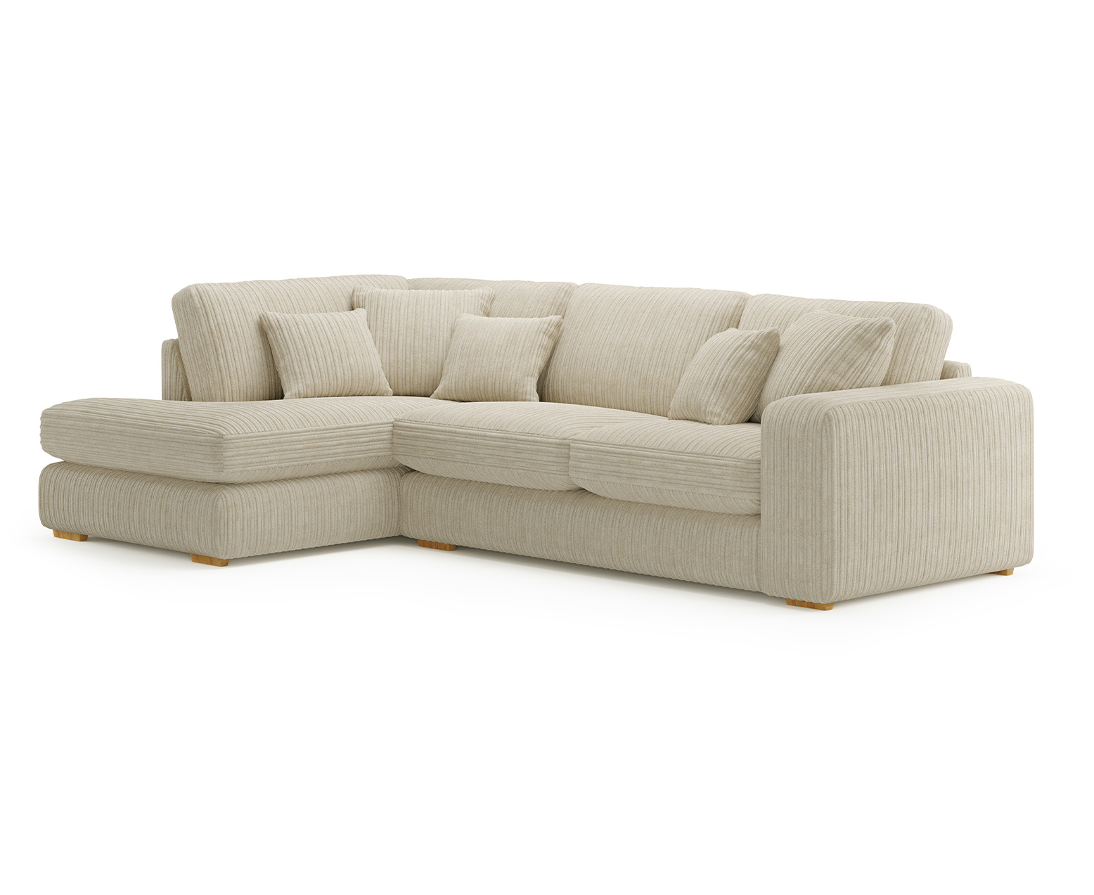 Milan Stone Fabric Left Hand Facing Chaise Sofa