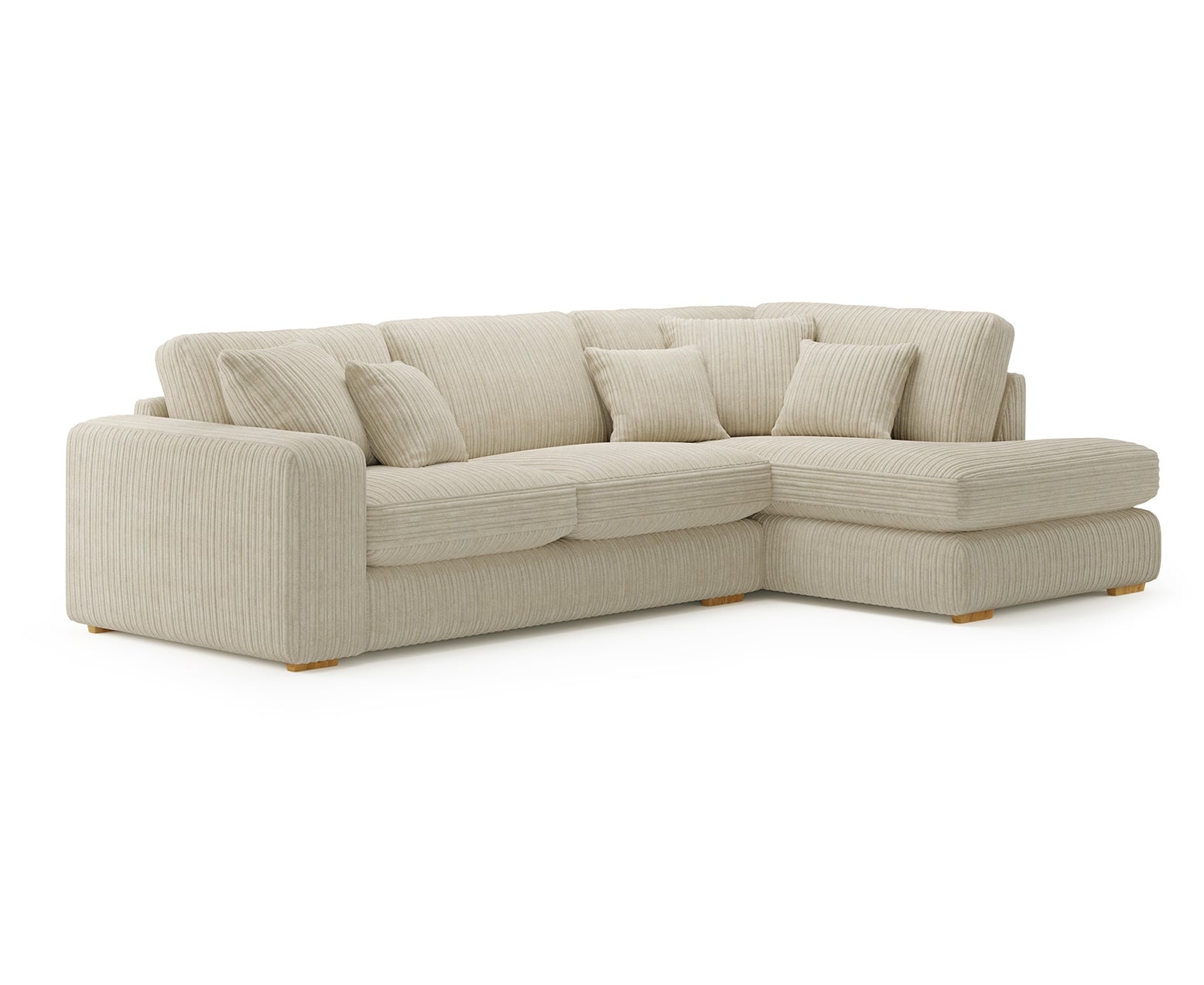 Milan Stone Fabric Right Hand Facing Chaise Sofa
