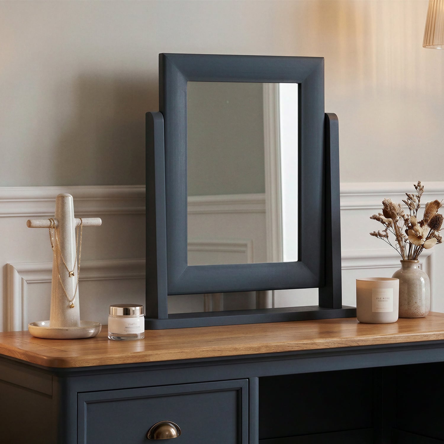Blue Painted Dressing Table Mirror