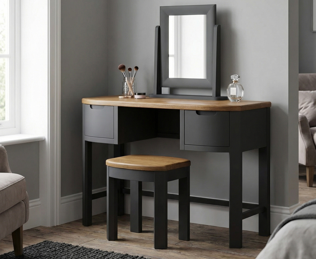 Charcoal Grey Painted Dressing Table Mirror