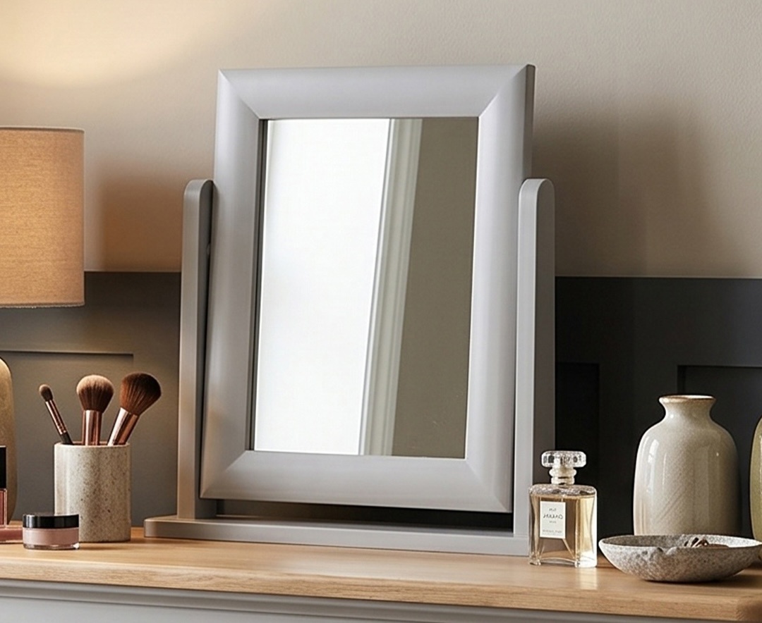Light Grey Painted Dressing Table Mirror