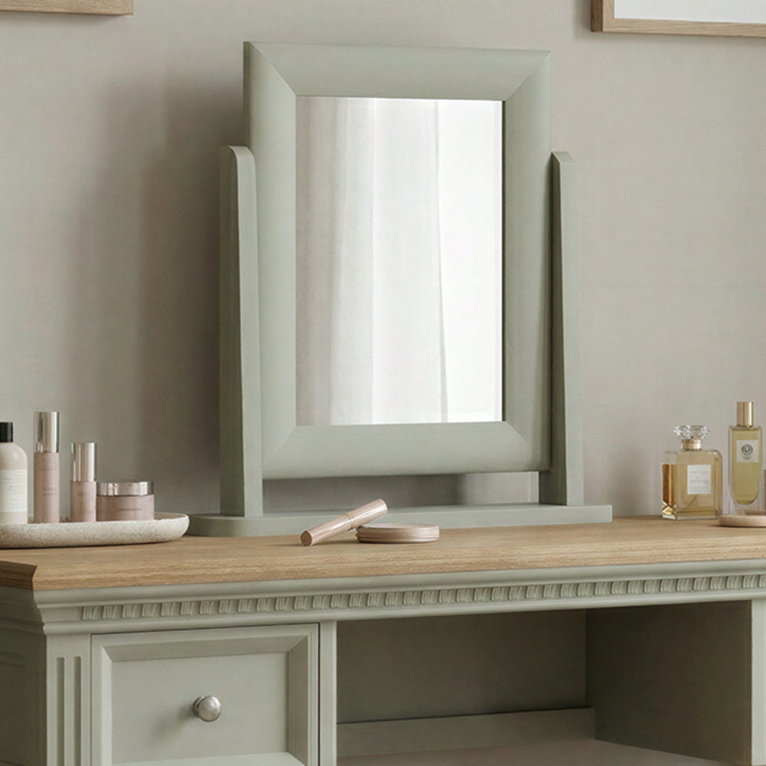 Soft Green Painted Dressing Table Mirror