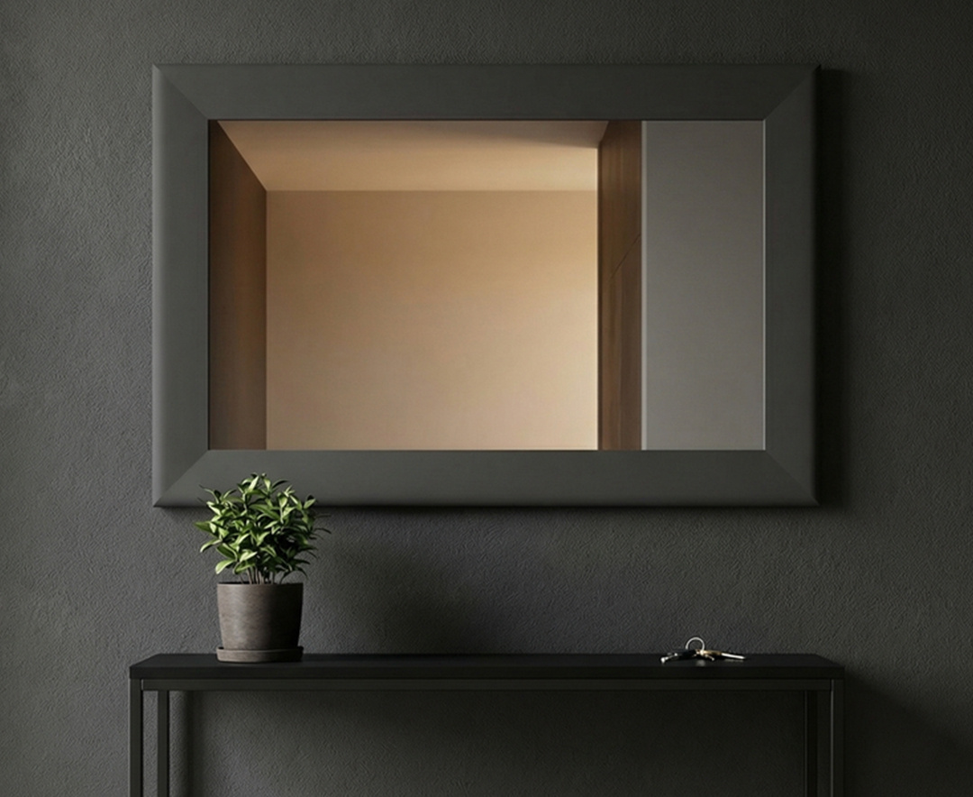 Charcoal Grey painted 90cm Wall Mirror