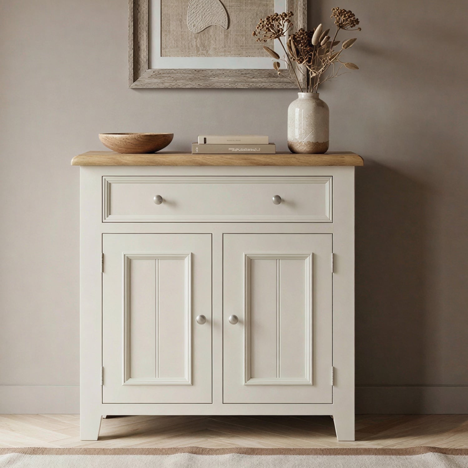 Weymouth Oak And Soft White Painted Hallway Sideboard