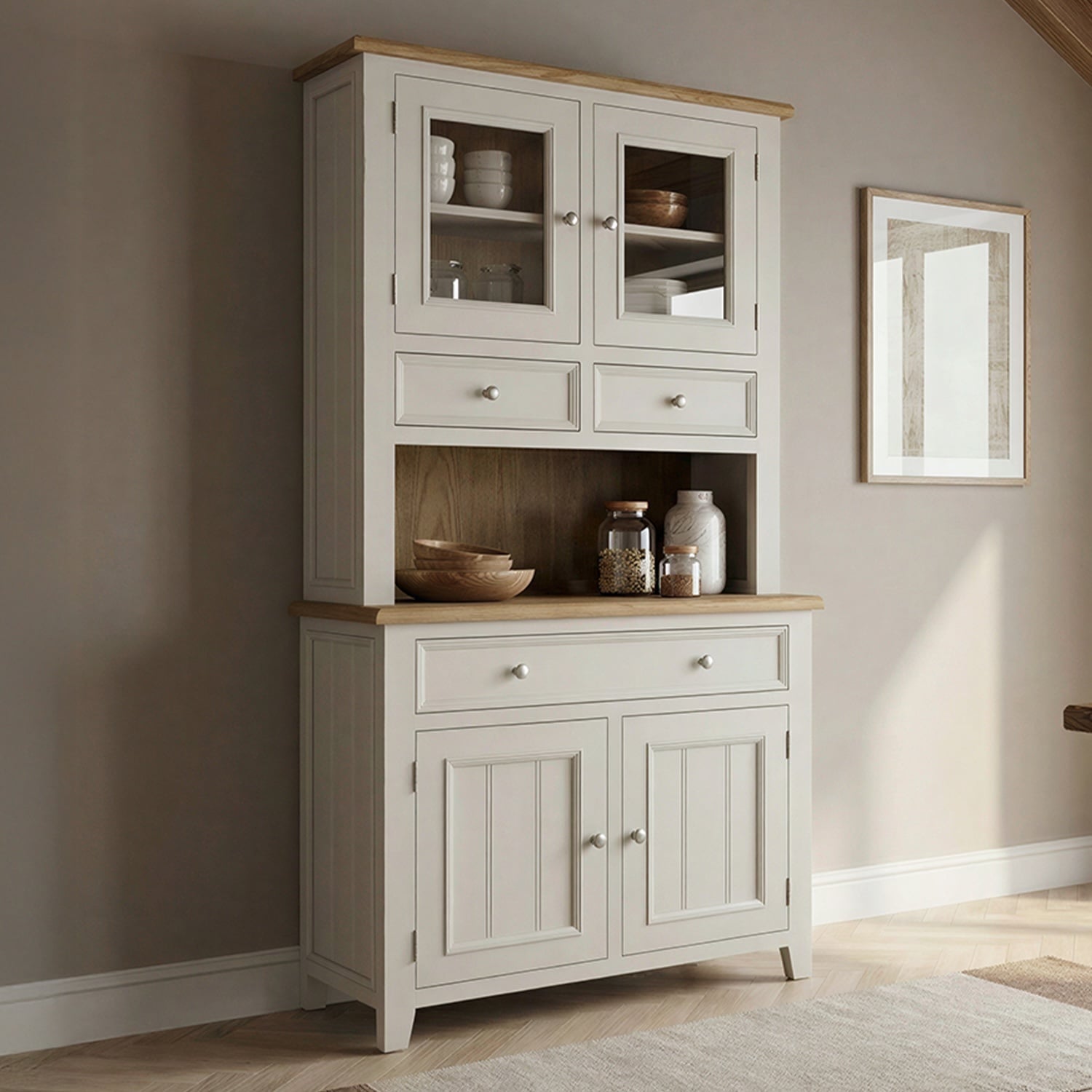 Weymouth Oak and Soft White Painted Small Dresser