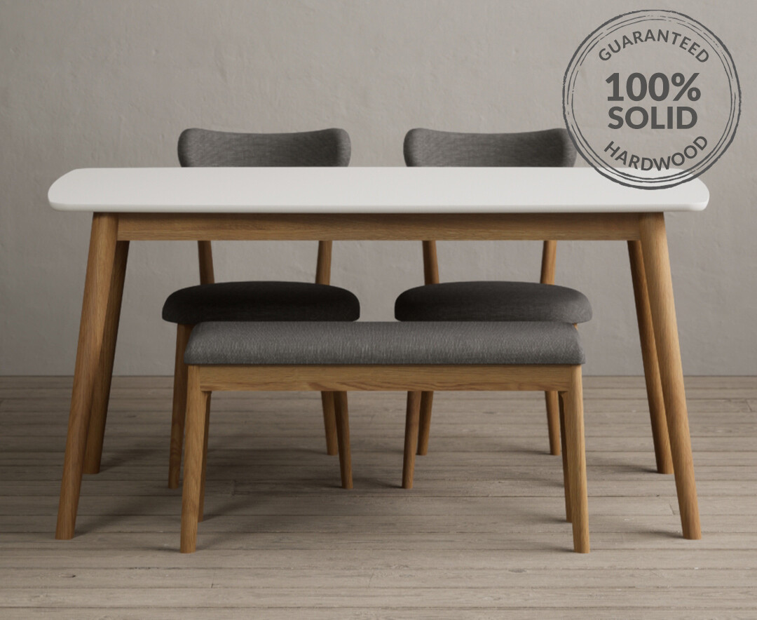 Nordic 150cm Solid Signal Painted Dining Table Nordic Chairs Benches