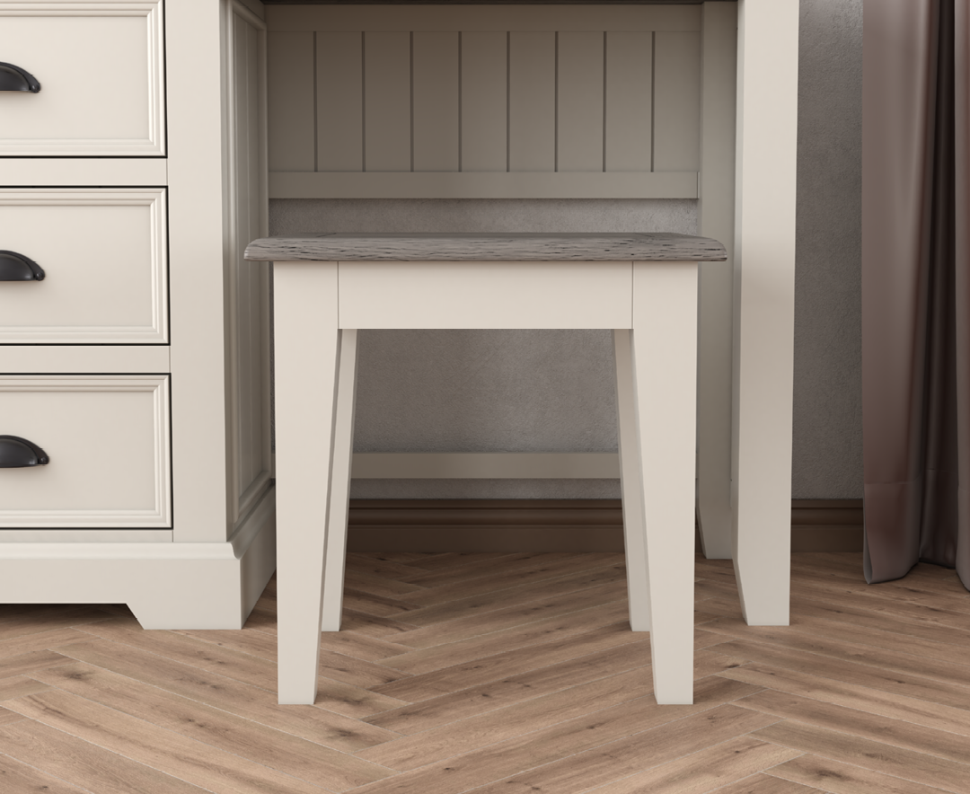 Dartmouth Oak And Soft White Painted Dressing Stool
