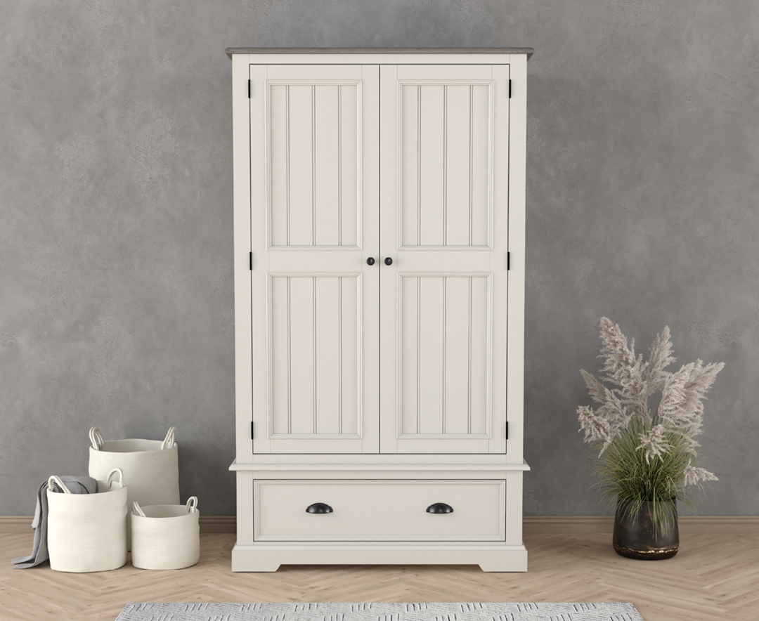 Dartmouth Oak and Soft White Painted Double Wardrobe Dartmouth Oak and Soft White Painted Double Wardrobe