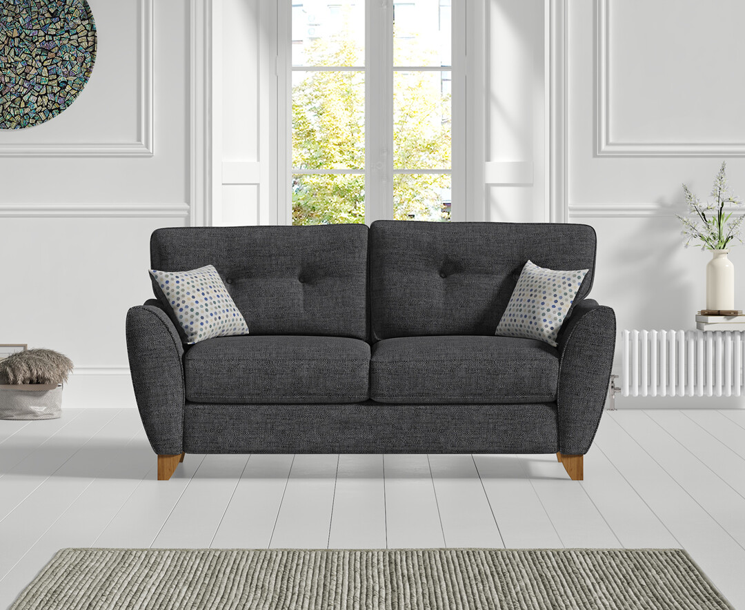 Florin Charcoal Grey Fabric Two Seater Sofa