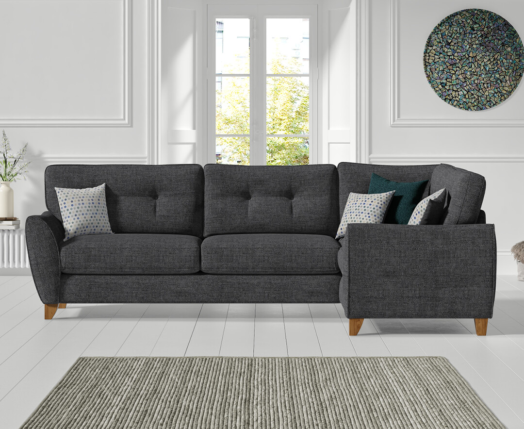 Click to view product details and reviews for Florin Charcoal Grey Fabric Right Hand Facing Corner Sofa. Click to view product details and reviews for Florin Charcoal Grey Fabric Right Hand Facing Corner Sofa.