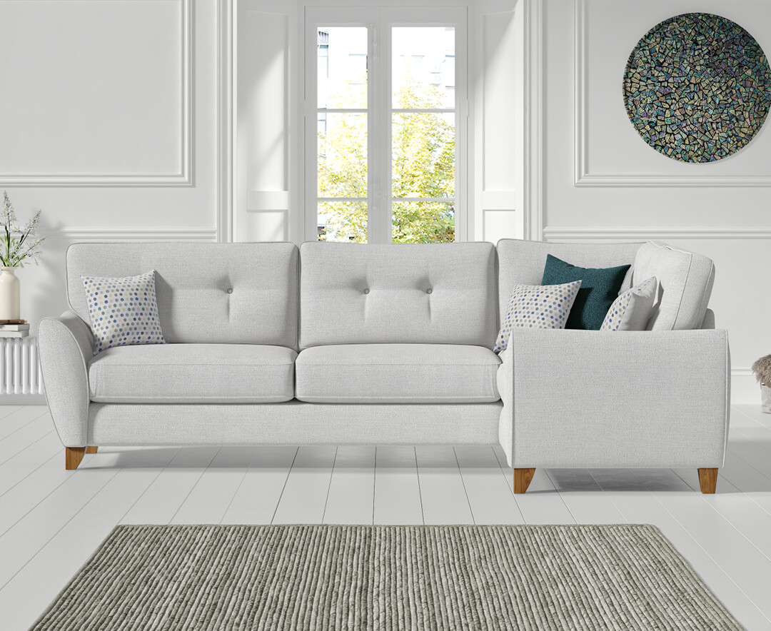 Florin Light Grey Fabric Right Hand Facing Corner Sofa