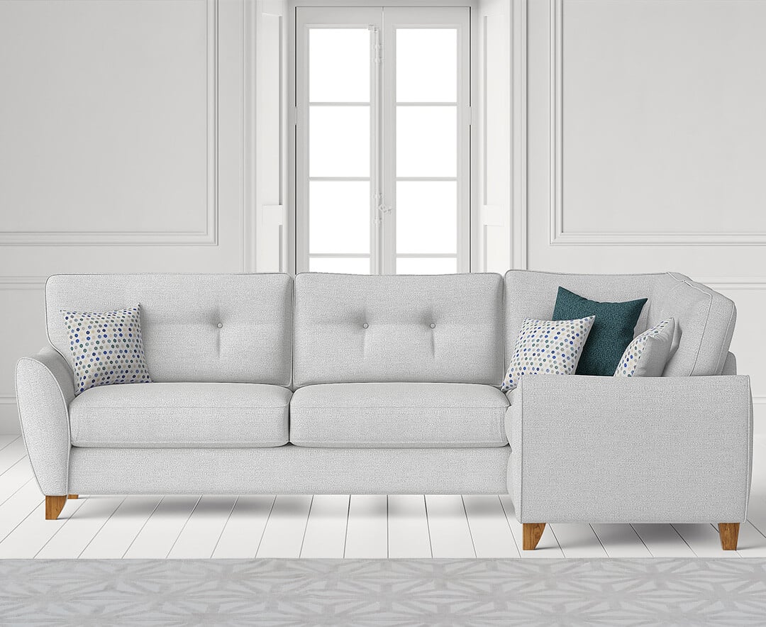 Florin Light Grey Fabric Right Hand Facing Corner Sofa