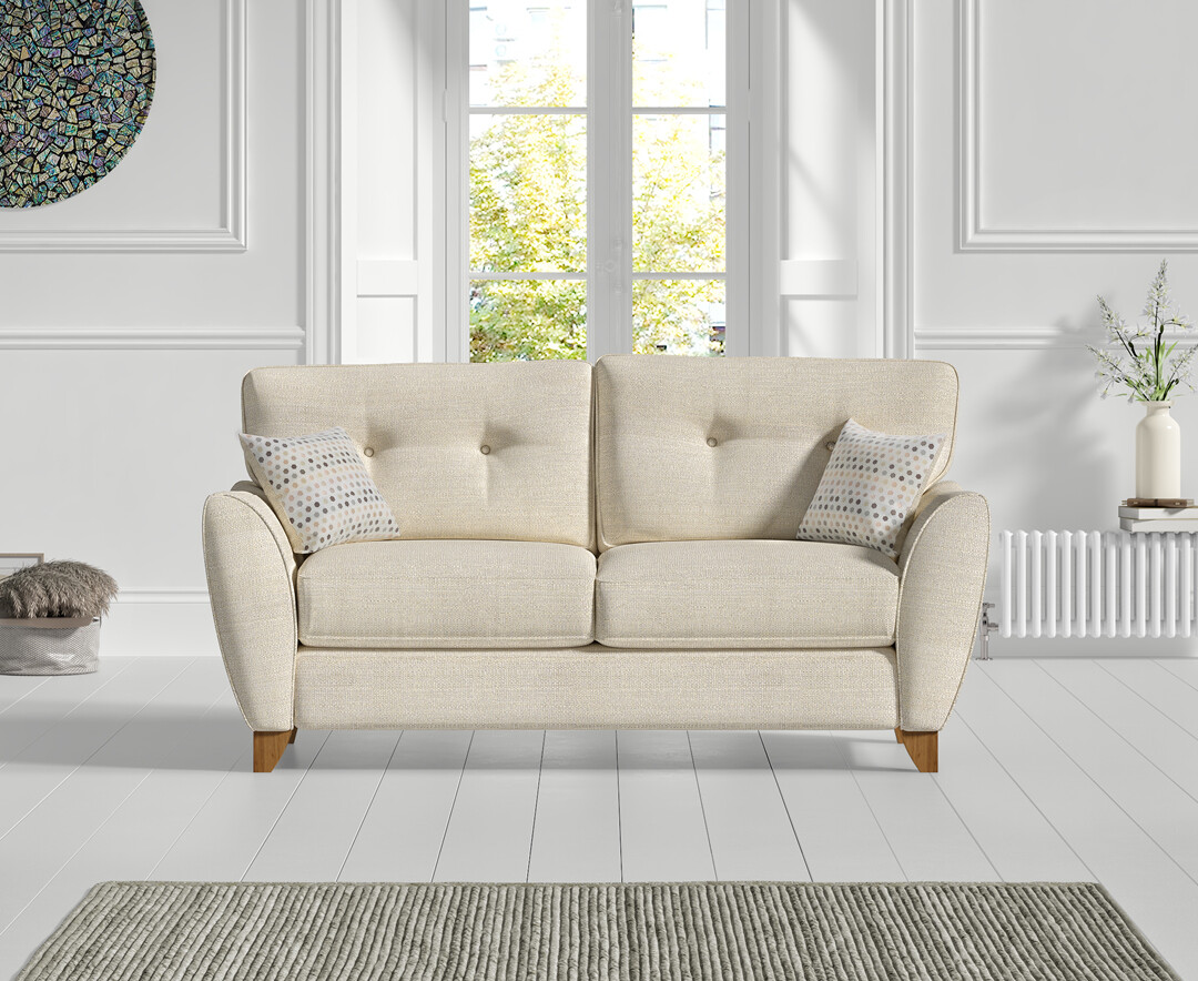 Florin Cream Fabric Two Seater Sofa