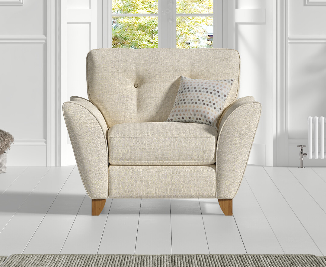 Florin Cream Fabric Armchair