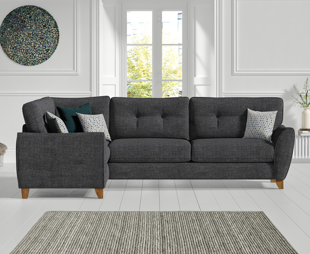 Click to view product details and reviews for Florin Charcoal Grey Fabric Left Hand Facing Corner Sofa. Click to view product details and reviews for Florin Charcoal Grey Fabric Left Hand Facing Corner Sofa.