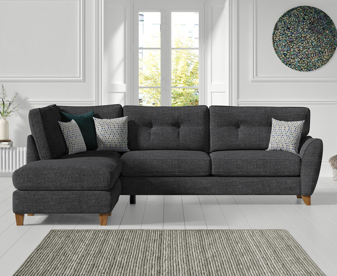 Click to view product details and reviews for Florin Charcoal Grey Fabric Left Hand Facing Corner Chaise Sofa. Click to view product details and reviews for Florin Charcoal Grey Fabric Left Hand Facing Corner Chaise Sofa.