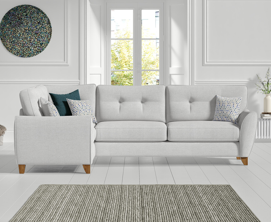 Click to view product details and reviews for Florin Light Grey Fabric Left Hand Facing Corner Sofa. Click to view product details and reviews for Florin Light Grey Fabric Left Hand Facing Corner Sofa.