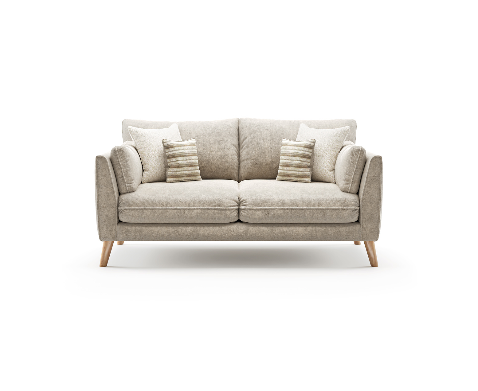 Palermo Cream Chenille Fabric 2 Seater Sofa