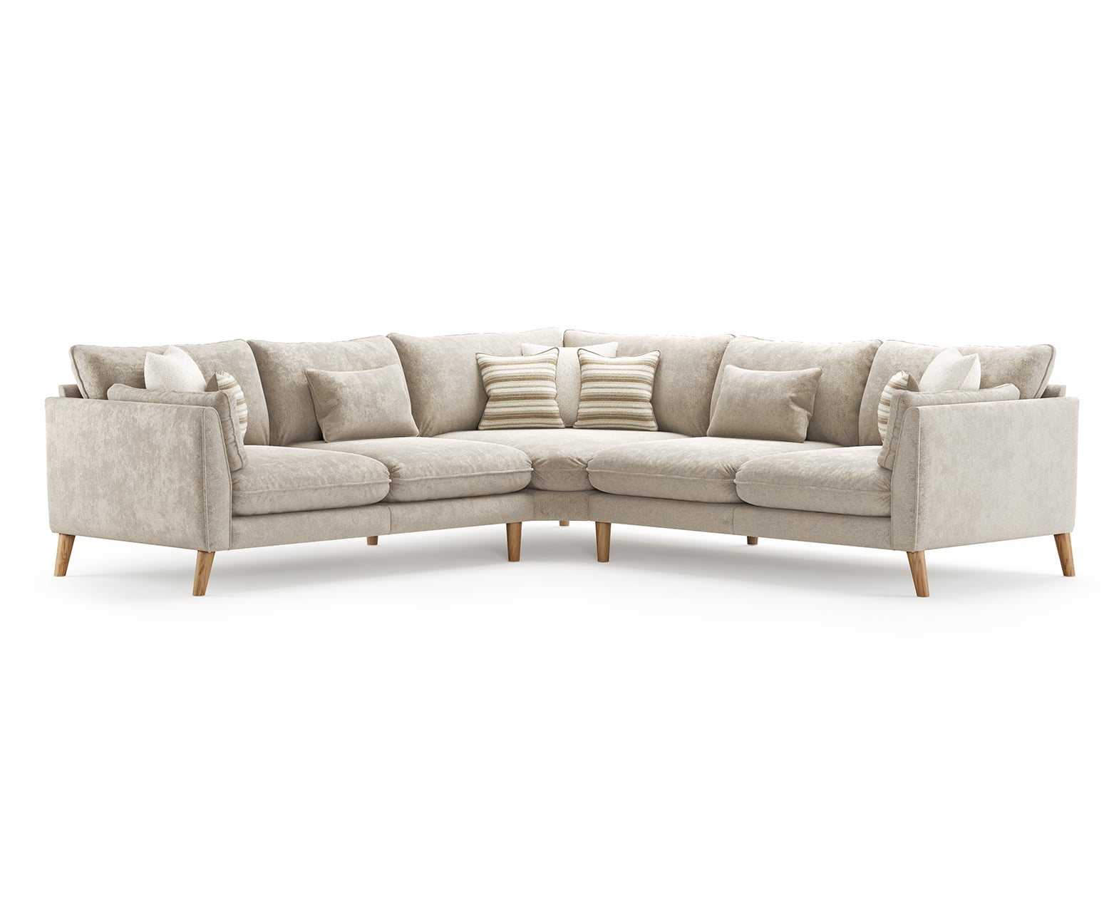 Palermo Cream Chenille Fabric Corner Sofa