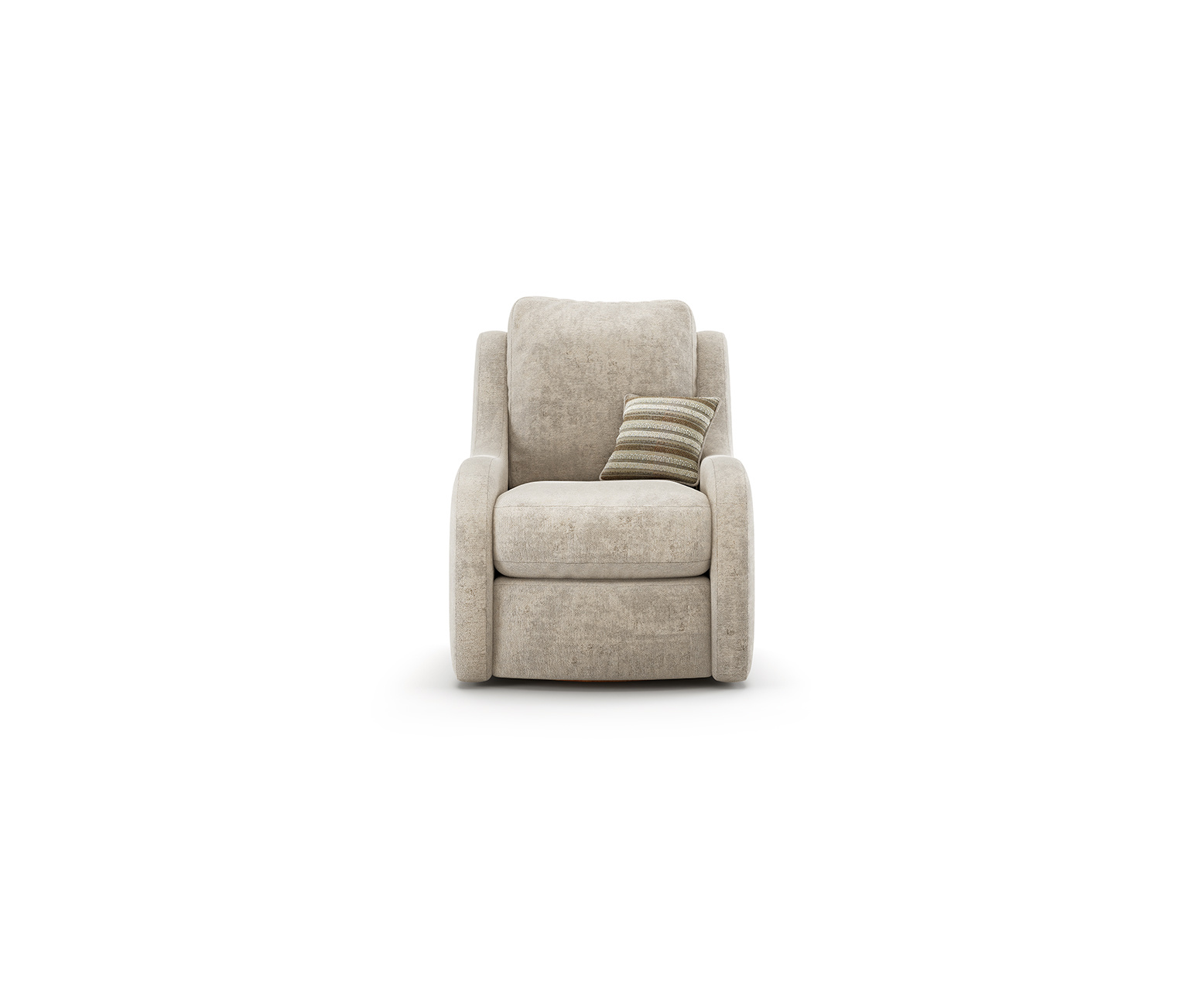 Palermo Cream Chenille Fabric High Back Swivel Armchair