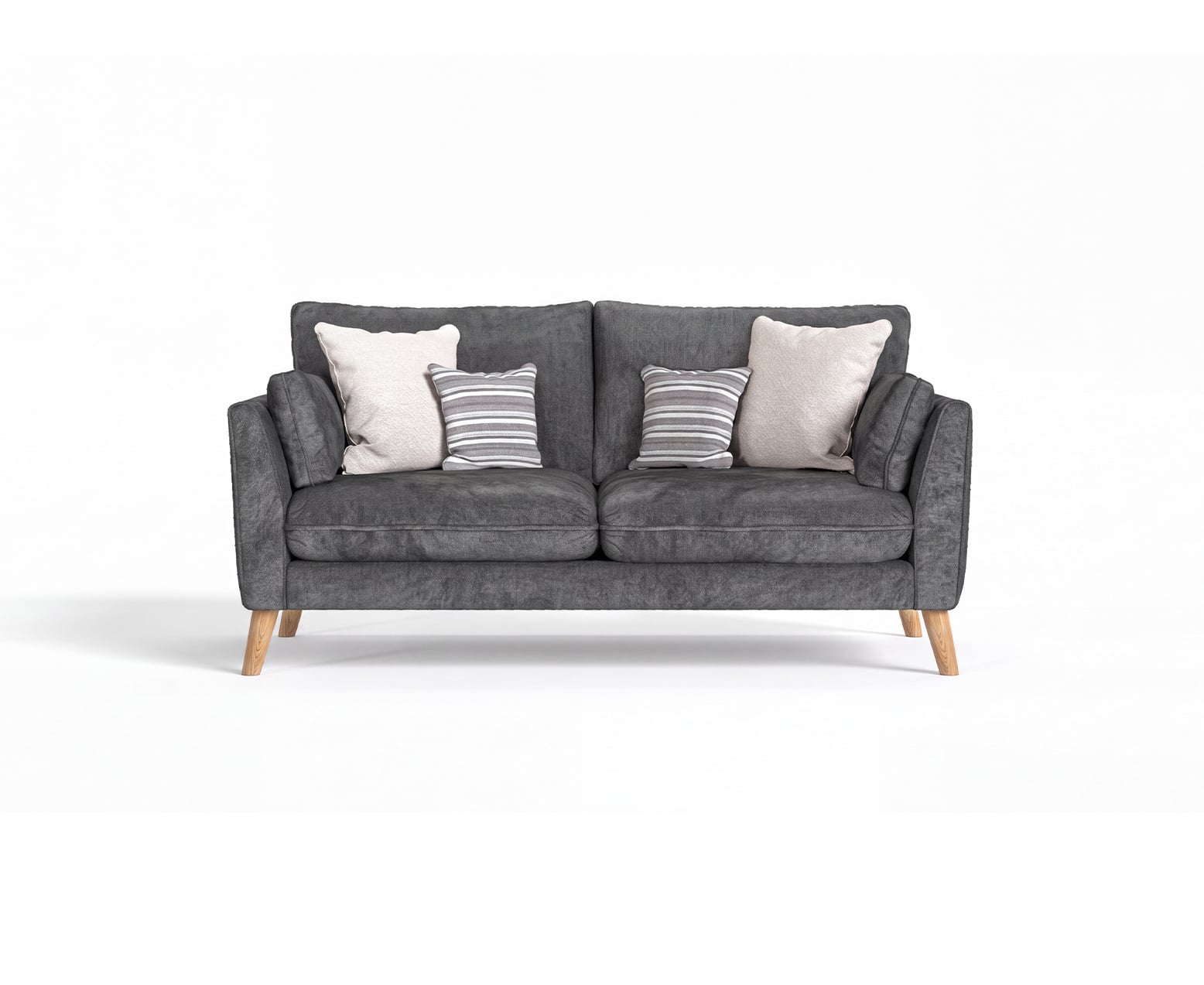 Palermo Graphite Chenille Fabric 2 Seater Sofa