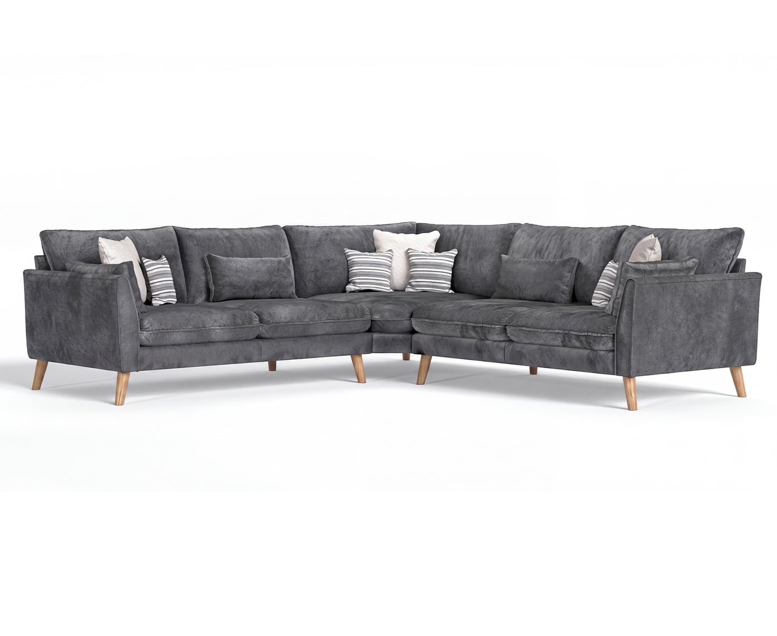 Palermo Graphite Chenille Fabric Corner Sofa