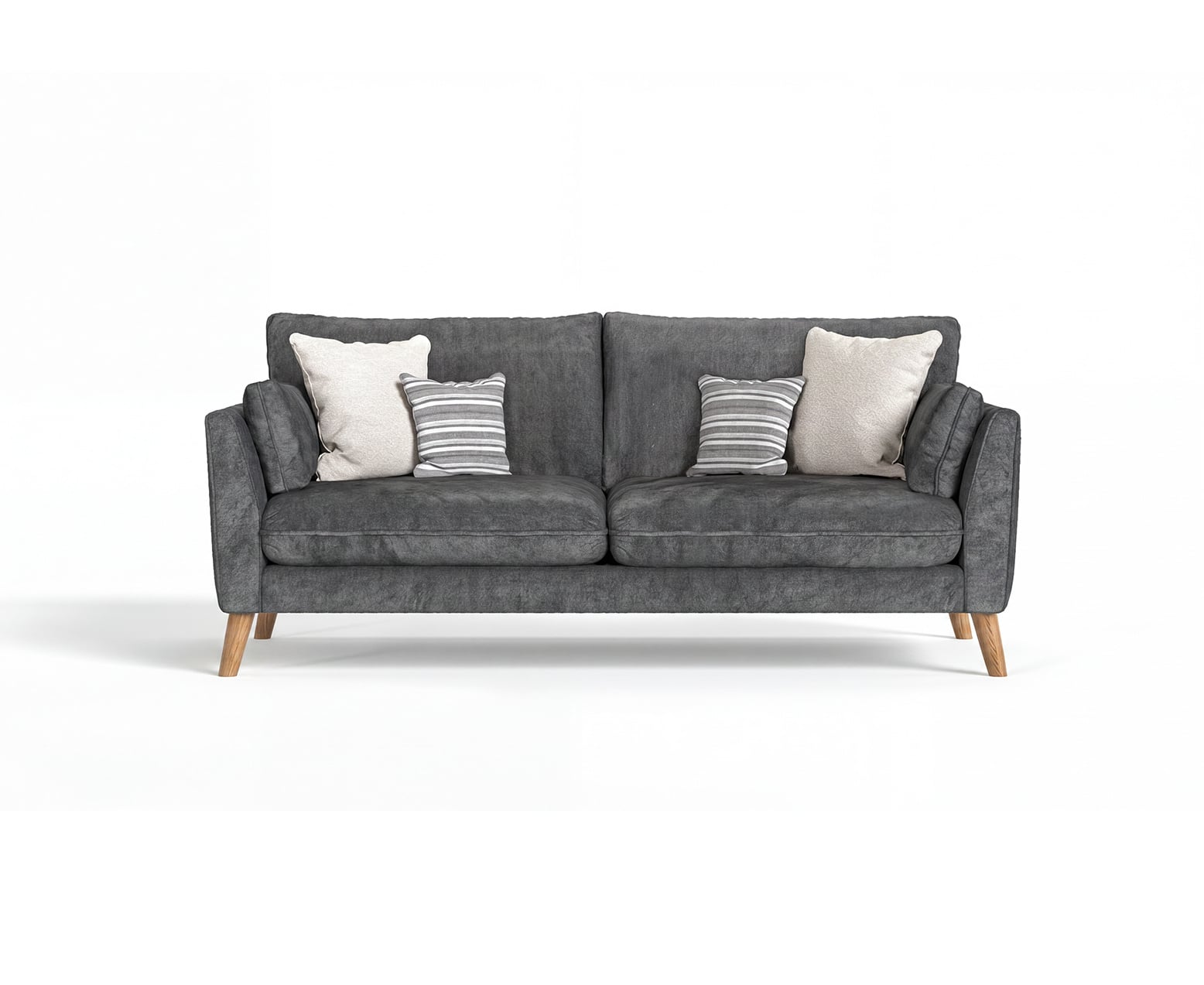 Palermo Graphite Chenille Fabric 3 Seater Sofa
