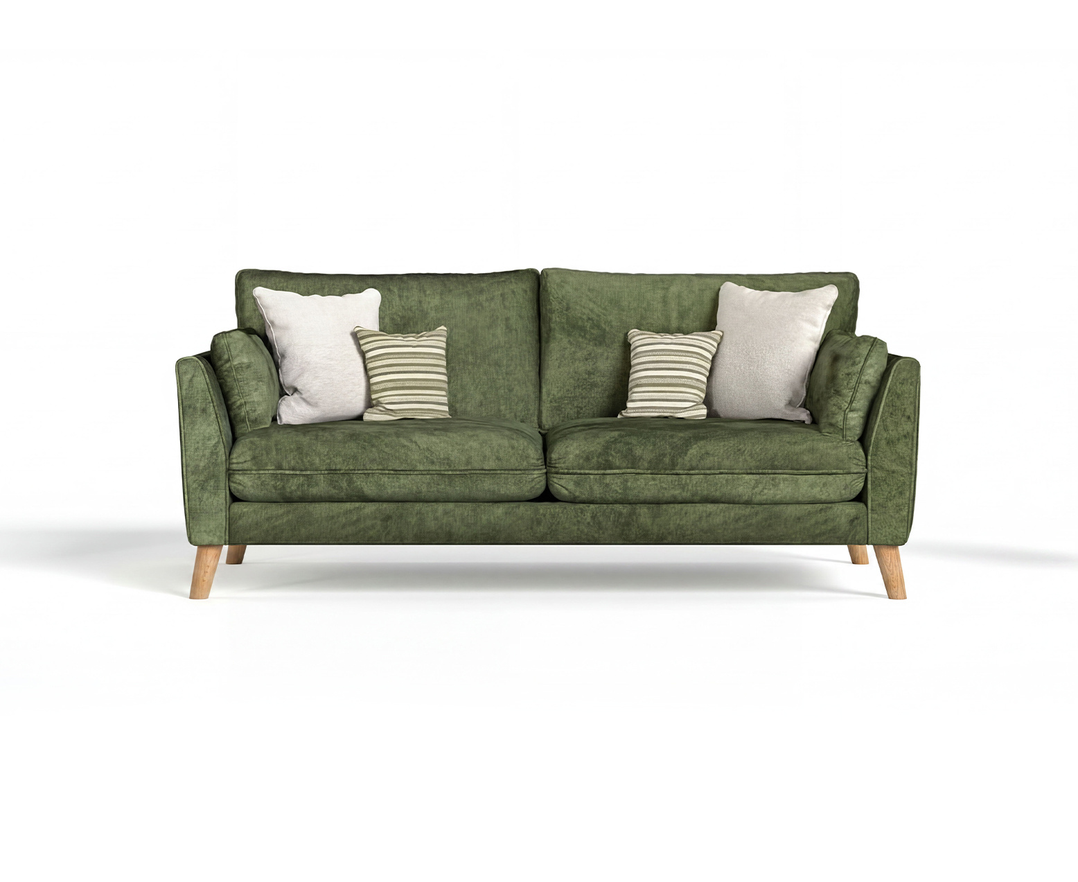 Palermo Olive Green Chenille Fabric 3 Seater Sofa