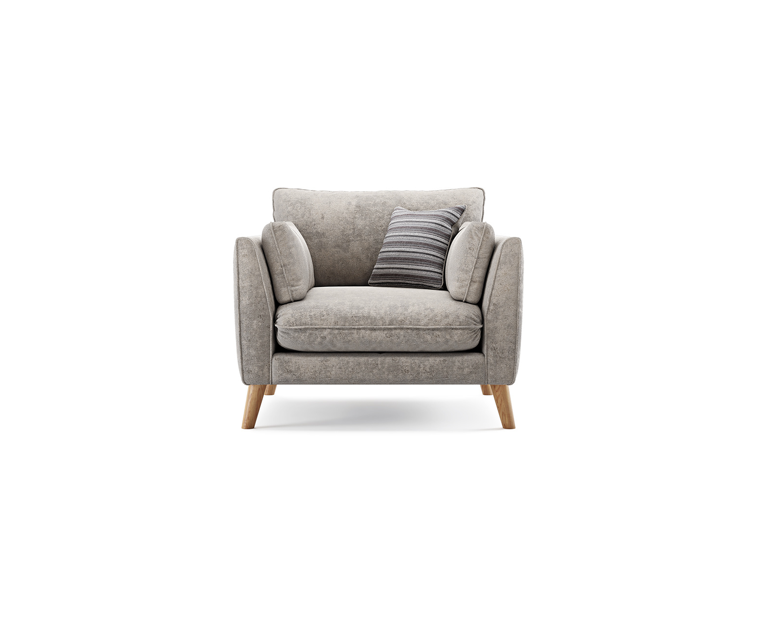 Palermo Silver Chenille Fabric Armchair