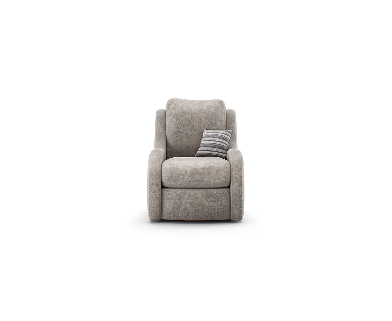 Palermo Silver Chenille Fabric High Back Swivel Armchair